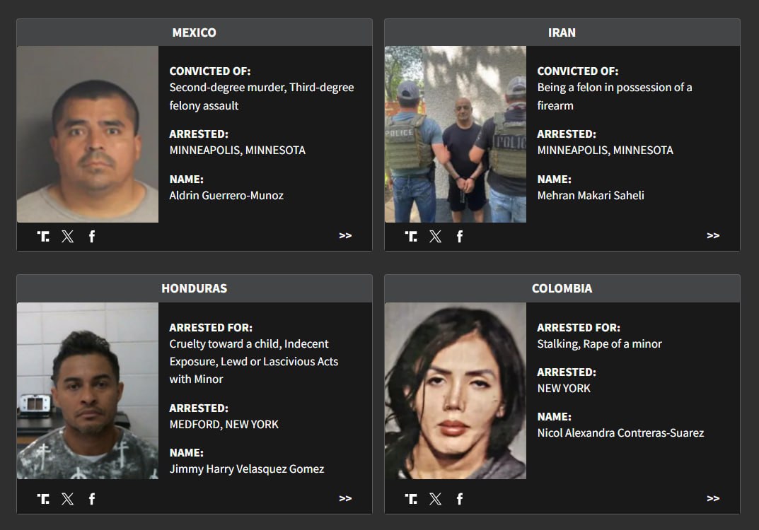 Министерство внутренней безопасности США создало сайт Худшие из худших с информацией об арестованных за тяжкие преступления нелегальных иммигрантах Цель информировать общественность о характере преступлений совершенных нелегалами
