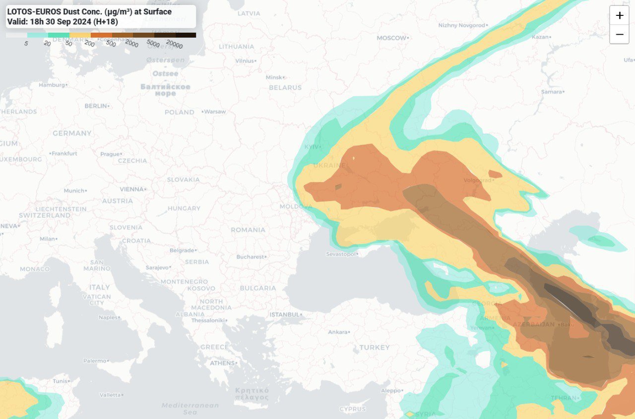Облако пыли из Азии достигнет Молдовы, что повышает риск грязного дождя при осадках. Пыль, поднятая из Узбекистана, уже накрыла несколько областей Украины, ухудшая качество воздуха.   Ожидается, что к выходным ситуация стабилизируется, и воздух станет чище.  Будем благодарны тем, кто поддержит нас бустами