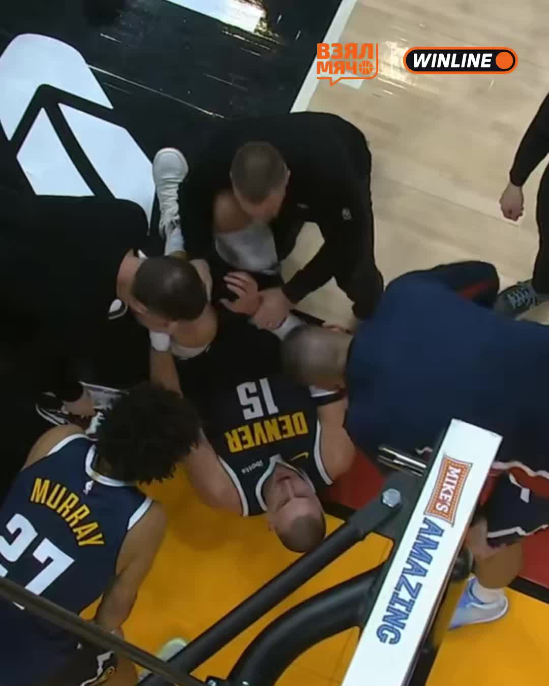 Никола Йокич получил травму колена во время матча с Майами