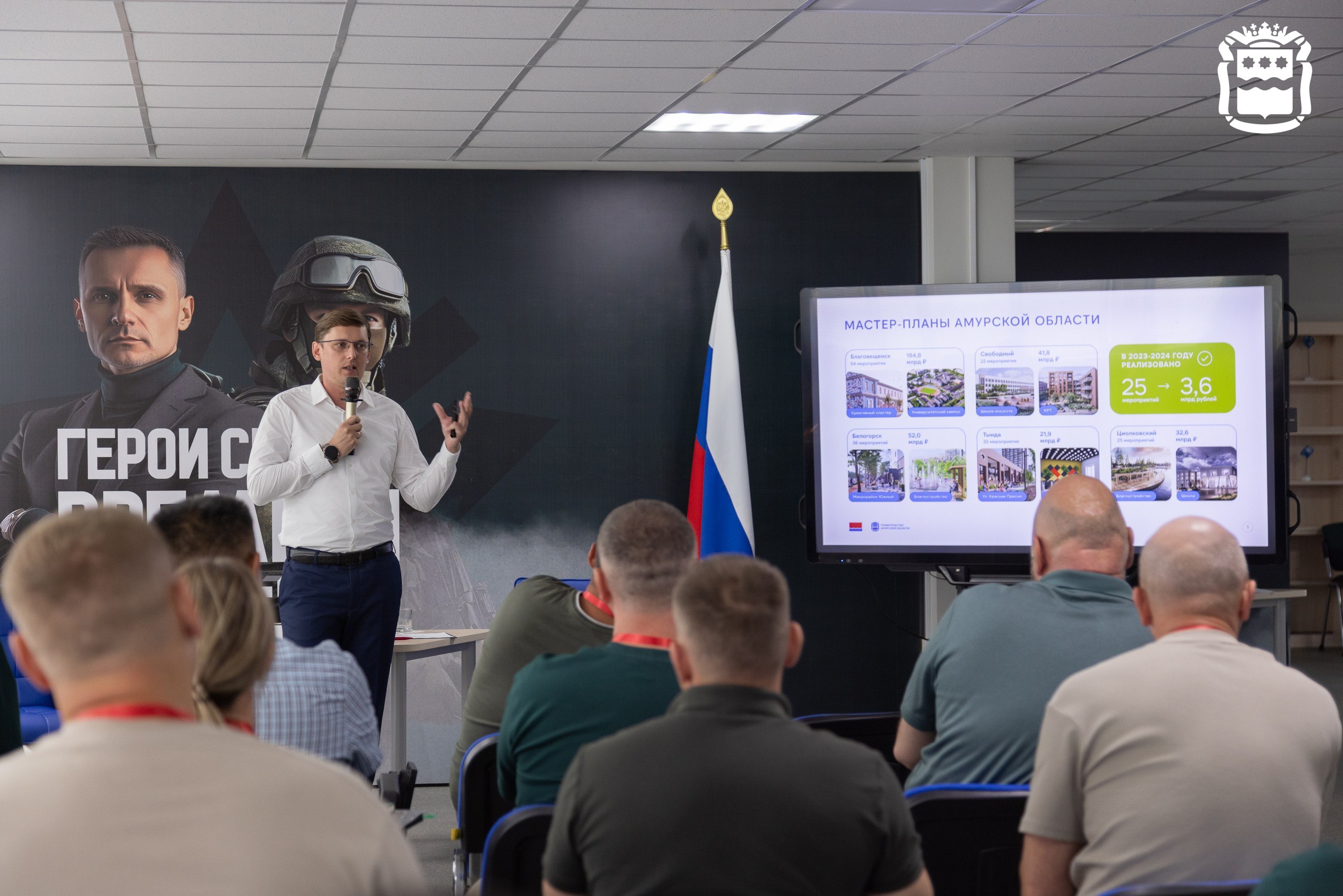 В Приамурье для участников программы «Герои своего времени» открылись мастерские управления Участники проекта познакомились с устройством соцэконом системы региона, основами госполитики и инструментами эффективной госслужбы. Обучаться героям помогают зампред правительства Амурской области Павел Пузанов и министр проектного управления и кадровой политики региона Алина Артёменко. Я бы хотел отметить по отдельным позициям очень высокую экспертную вовлеченность наших курсантов-участников программы в сферу энергетики, сельского хозяйства, туризма, – прокомментировал Павел Пузанов. – Получилось сегодня не только донести информацию о том, какие основные ставки делает Правительство, опираясь на стратегию развития региона, но и послушать несколько таких ярких предложений по развитию отраслей.