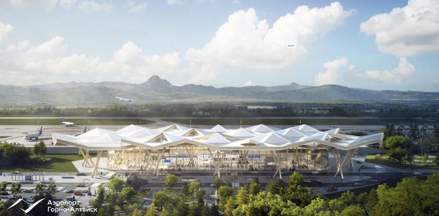Главгосэкспертиза РФ одобрила проект аэровокзала горно алтайского аэропорта Он позволит обслуживать до 800 пассажиров в час Строительство нового аэровокзального комплекса пройдет в условиях работы действующего аэропорта Площадь аэровокзала составит 28 240 8 кв м а общая площадь участка более 155 095 кв м Здание аэровокзала будет трехэтажным с рельефной конструкцией кровли напоминающей очертания горных вершин Фасады по всему периметру будут оформлены витражными системами Это обеспечит естественное освещение большей части пространства с постоянным пребыванием людей в том числе в зоне ожидания вылета с панорамными видами Подробнее   www gorno altaisk info news 187009