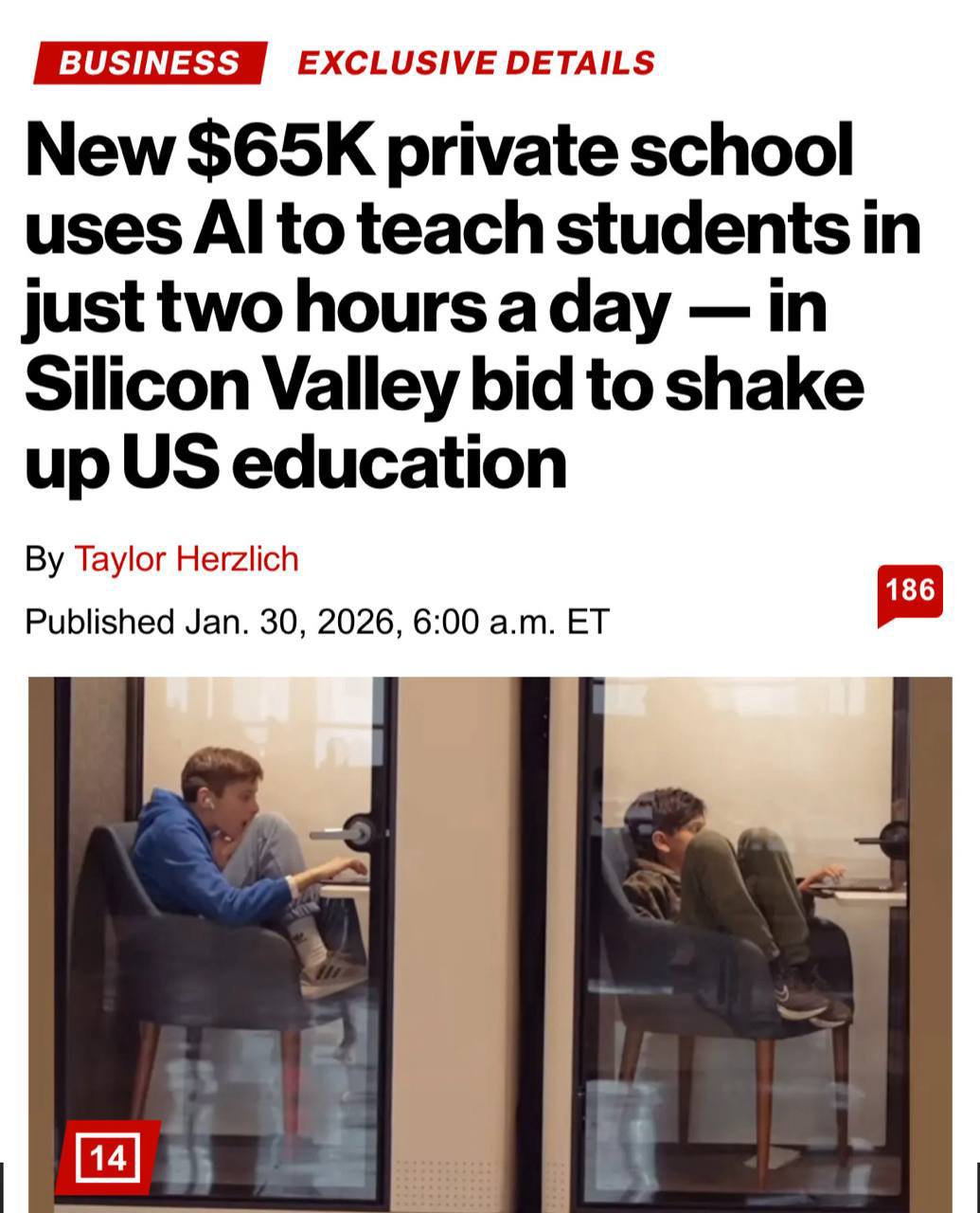 В США набирают популярность частные школы за 5 МИЛЛИОНОВ рублей в год детей там учит нейросеть причём только два часа в день Серьёзно кампусы уже работают от Нью Йорка до Калифорнии Дети учатся через ИИ платформу на планшетах а остальное время тратят на жизненные навыки типа скалолазания или головоломок Основательница проекта утверждает что школьники так учатся в два раза быстрее Кстати коучи в таких школах получают до 950 000 рублей в месяц это в 17 раз больше средней зарплаты российского учителя Точка роста