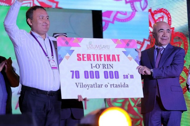В Паркентском районе завершился международный фестиваль Узум сайли 22 23 августа в Паркентском районе Ташкентской области при содействии Комитета по туризму и хокимията области состоялся международный фестиваль Узум сайли объединивший представителей виноградарства и винодельческой отрасли из более чем 30 стран мира English O zbek tilida Ўзбек тилида На русском