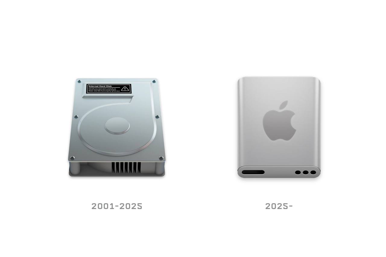 Винчестера больше не будет: В macOS Tahoe beta 5 Apple поменяла значок Macintosh HD  В пятой бета‑версии macOS 26 Apple неожиданно обновила легендарный значок Macintosh HD. Вместо изображения винчестера теперь впервые за всю историю отображается современный SSD‑диск. Это сразу же вызвало много обсуждений: одни восприняли это как эволюцию, другие — как потерю ностальгического элемента, такого же, как рука Микки-Мауса.  Но для тех, кто не готов к переменам, Apple оставила фишку — значок можно легко скрыть через настройки Finder. Ранее Apple также экспериментировала с иконкой Finder и утилитой Disk Utility, но после фидбека часть изменений откатила. Кто знает, может и тут произойдёт также.