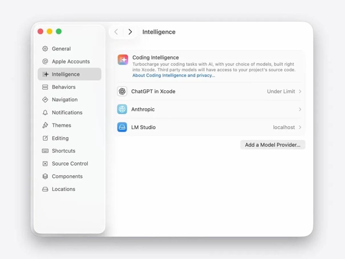 В бета версии Xcode 26 появилась поддержка ChatGPT 5 Он сам может написать приложение Разработчики могут использовать ИИ для написания кода тестов документации и поиска ошибок На выбор доступны две модели GPT 5 и GPT 5 Reasoning Первая быстро отвечает и подойдет для решения большинства задач Вторая тратит больше времени на обдумывание ответа и будет полезна в сложных задачах программирования Кроме того в Xcode осталась поддержка GPT 4 1 www iphones ru iNotes v beta versii xcode 26 poyavilas podderzhka chatgpt 5 on sam mozhet napisat prilozhenie новости iphonesru