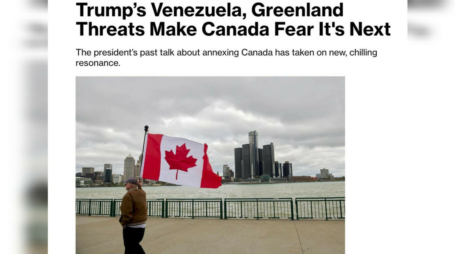 Канада готовится к возможному военному давлению со стороны США Канада опасается стать следующей целью Трампа после Венесуэлы и Гренландии в Оттаве допускают возможность военного принуждения со стороны США передает ArbatMedia   Прислать новость