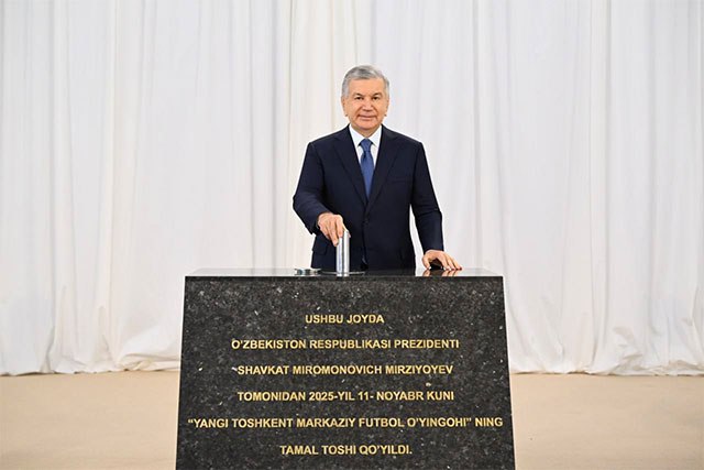 В Новом Ташкенте дан старт строительству стадиона на 55 тысяч мест 11 ноября 2025 года Президент Шавкат Мирзиёев принял участие в церемонии закладки первого камня строительства современного футбольного стадиона в Новом Ташкенте   English O zbek tilida Ўзбек тилида На русском iOS Android