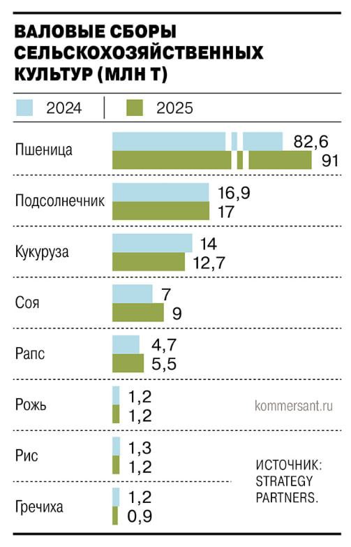 Пшеница сдает позиции аграрии сокращают посевы третий год подряд Российские сельхозпроизводители третий год подряд снижают посевные площади под пшеницу отдавая предпочтение более маржинальным культурам В 2025 году пшеницей засеяно 26 9 млн га на 3 млн га меньше чем в пиковом 2023 м Причины сложности с экспортом на фоне роста мировых запасов падение цен крепкий рубль удорожание логистики и снижение рентабельности на 10 при росте себестоимости до 70 Аграрии переключаются на рапс сою масличный лён и горох Экспорт рапсового масла в 2025 году уже вырос на 37 При этом валовой сбор зерновых остаётся высоким в 2025 году Россия собрала 142 млн тонн зерна третий результат в истории из которых 93 млн тонн пришлось на пшеницу Эксперты ожидают плавного выхода на новый баланс посевных площадей в ближайшие три сезона tradewithoutborders