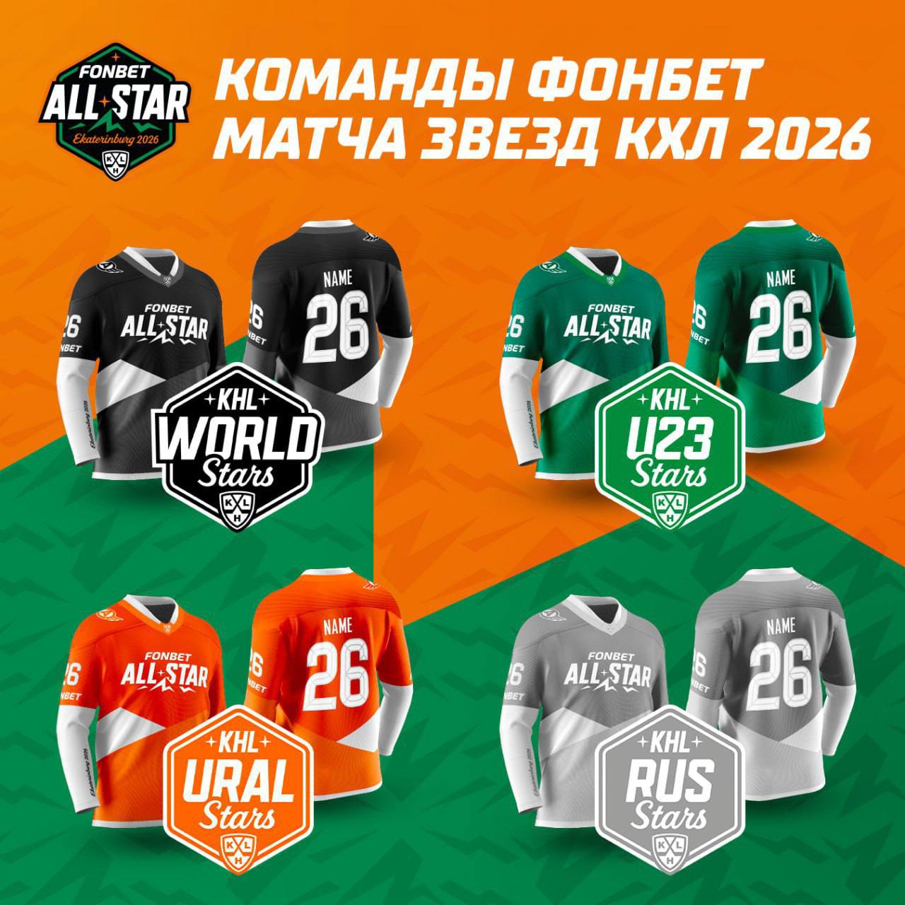 КХЛ представила новый формат Матча звезд Командой хозяином в 2026 году выступит сборная Ural Stars которая будет составлена из игроков уральских клубов екатеринбургского Автомобилиста челябинского Трактора магнитогорского Металлурга и уфимского Салавата Юлаева Состав других трех команд пополнят хоккеисты остальных 18 клубов лиги Они будут состоять из легионеров World Stars россиян RUS Stars и молодых игроков U23 Stars Подписывайтесь на РИА Новости Спорт в MAX