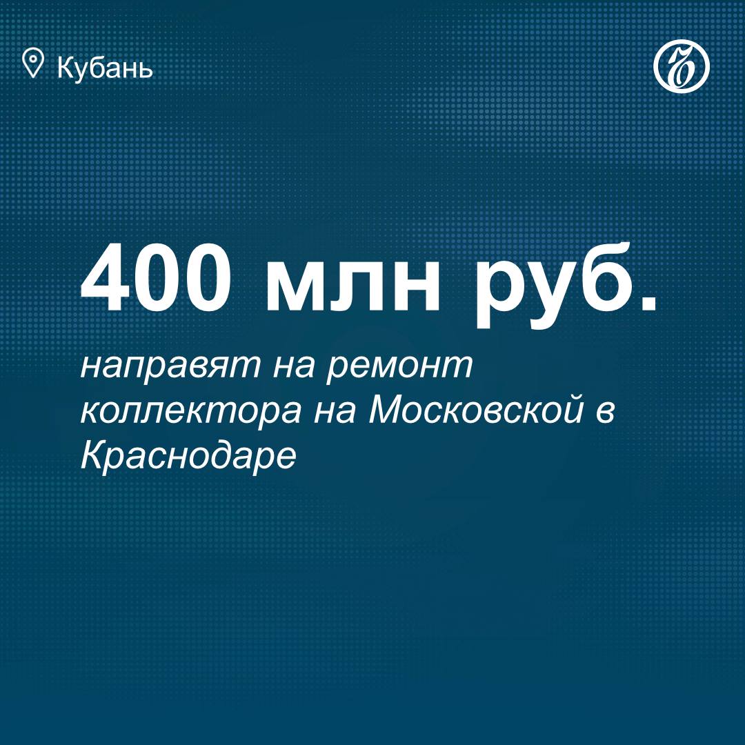 В Краснодаре на улице Московской на ремонт коллектора протяженностью 636 п. м планируют направить около 400 млн руб. Завершить ремонт должны к 31 августа 2025 года. Сейчас ведутся работы по монтажу участка коллектора протяженностью 320 п. м. Об этом рассказали на пресс-брифинге с участием замглавы Краснодара Максима Онищенко. К концу лета специалисты планируют полностью заменить трубопровод коллектора и открыть дорожное движение на улице Московской. Подписывайтесь на «Ъ-Кубань-Черноморье»