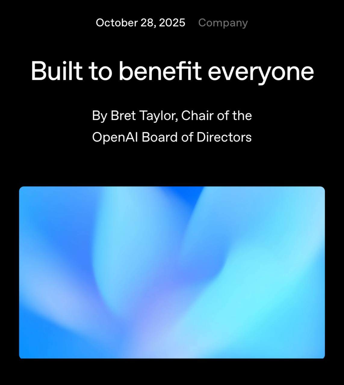 OpenAI завершили реструктуризацию и стали почти коммерческим стартапом Некоммерческое подразделение все еще будет жить и теперь называется OpenAI Foundation Они владеют примерно четвертью акций OpenAI в деньгах это примерно 130 миллиардов долларов Такой бюджет делает компанию одной из самых богатых филантропических организаций в мире Забавно что состояние некоммерческой структуры напрямую зависит от финансового успеха коммерческой После достижения определенных рубежей в оценке акций она будет получать дополнительные доли и опционы Тратить эти деньги планируется на общественно полезные проекты На первых парах метят в ИИ кибербез и ИИ в здравоохранении При этом nonprofit также сохраняет влияние на дочерний profit и оставляет за собой право решающего голоса в вопросах этики безопасности и тд Также наконец то появилась какая то ясность в дальнейших отношениях OpenAI и Microsoft Ключевое Microsoft все таки выбили себе право интеллектуальной собственности на все модели и разработки до 2032 года Даже если OpenAI раньше объявит о достижении AGI это право сохранится Исключение составляет только небольшой список так называемых исследовательских разработок Это например модели предназначенные только для внутреннего тестирования и использования   openai com index built to benefit everyone