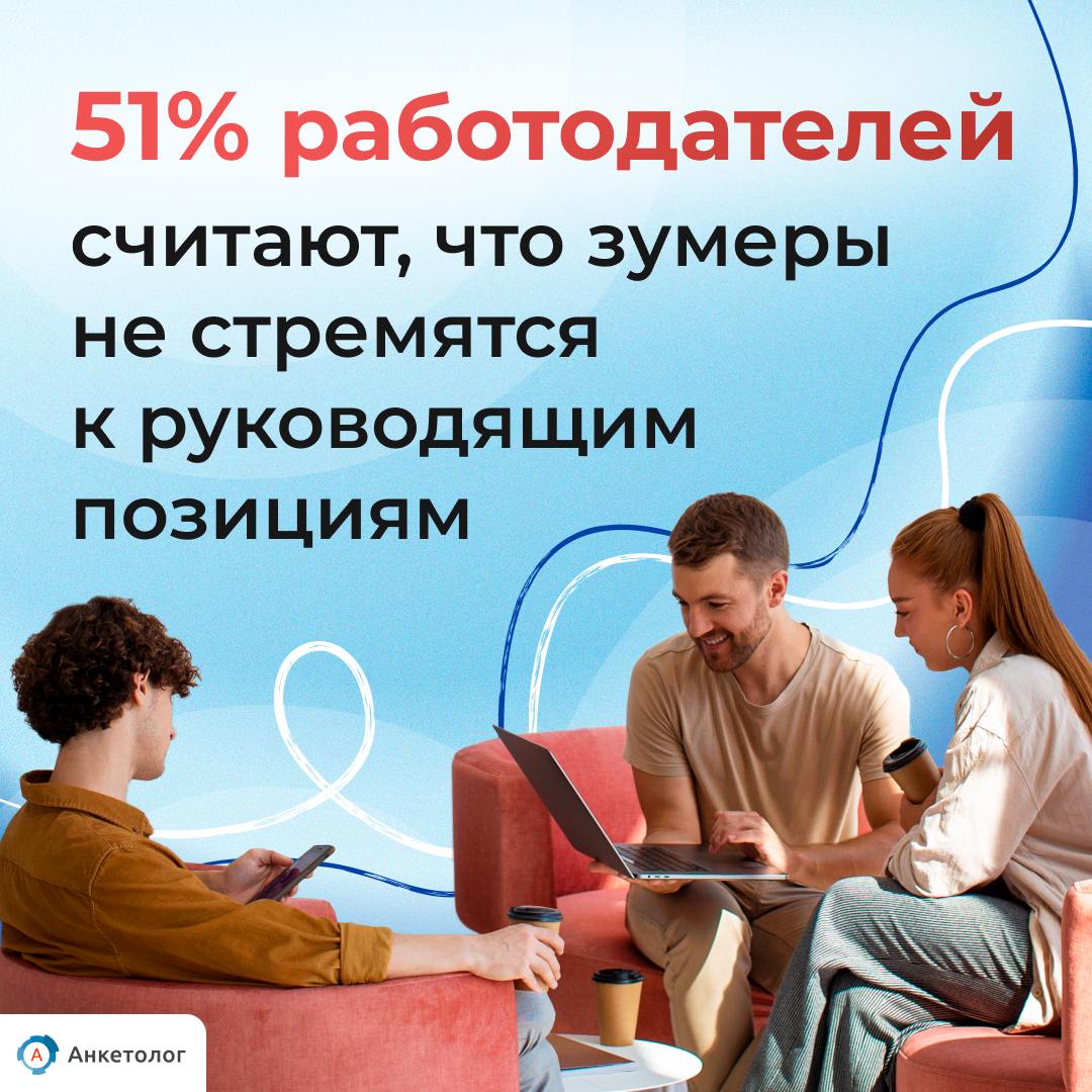 51 работодателей считают что зумеры не стремятся к руководящим должностям Мы провели опрос среди 1800 владельцев компаний директоров и руководителей чтобы узнать как работодатели оценивают поколение Z 78 работодателей довольны работой зумеров потому что они умеют быстро осваивать новые технологии 72 имеют креативный подход к решению задач 44 отличаются высокими коммуникативными навыками 38 11 работодателей не хотели бы нанимать зумеров в будущем потому что у них зависимость от гаджетов и соцсетей завышенные ожидания от условий труда нехватка ответственности и дисциплины Подробнее в нашем материале iom anketolog