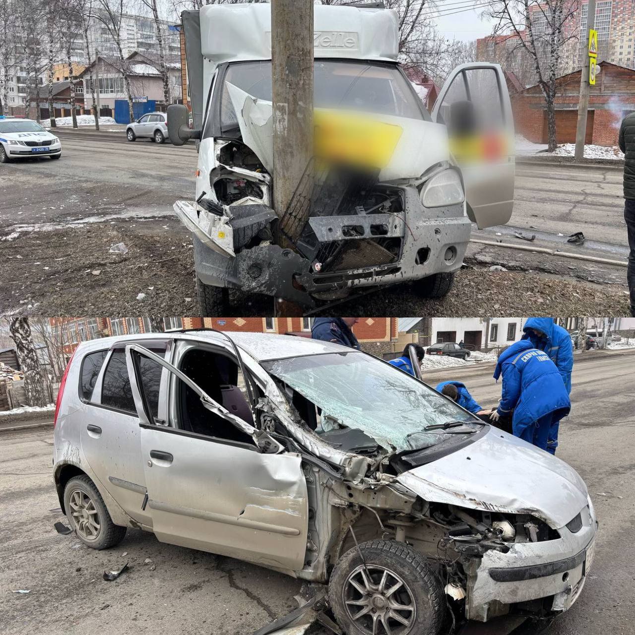 ‼ Дтп сегодня на Ленина 234  Водитель, управляя автомобилем "Мицубиси",  допустила столкновение с автомобилем «Газель» под управлением мужчины 1972 года рождения. После столкновения автомобиль «Газель» наехал на опору линии электропередач.   53-летняя женщина-водитель автомобиля «Мицубиси» доставлена в медицинское учреждение для осмотра.