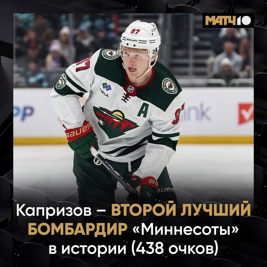 Очень важная шайба Капризова Кирилл всё прочнее в истории Миннесоты Этой ночью россиянин забил Айлендерс Теперь у него 210 голов и 228 передач за клуб в регулярках НХЛ Достижение Габорика позади Больше очков за Уайлд набрал только финн Койву 709 А нашему хоккеисту только 28 лет Догонит Match TV