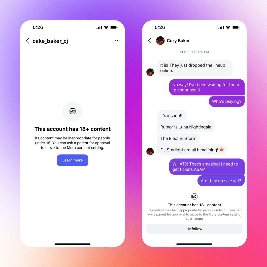 Instagram запрещённой в России Meta ужесточает цензуру в подростковых аккаунтах По умолчанию он будет показывать контент с рейтингом PG 13 Но родители могут включить и более строгий режим Ограничат также взаимодействия с аккаунтами которые в основном публикуют неприемлемый для детей контент vc ru social 2274926