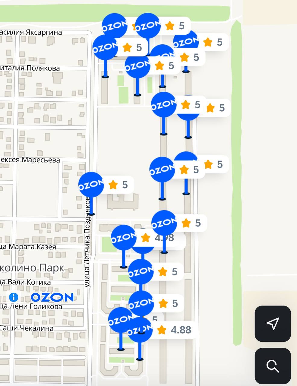 В одном из жилых кварталов Краснодара открыли сразу 18 ПВЗ Ozon. Их можно найти по улице Лётчика Позднякова.   Зато никаких очередей.