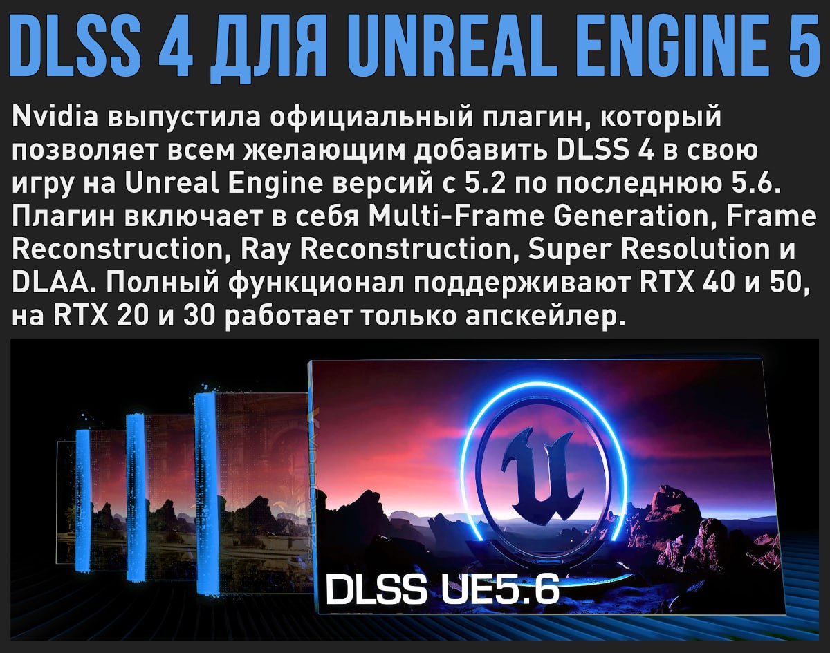 Спустя полгода Nvidia добавила DLSS 4 в Unreal Engine 5 Мой Компьютер