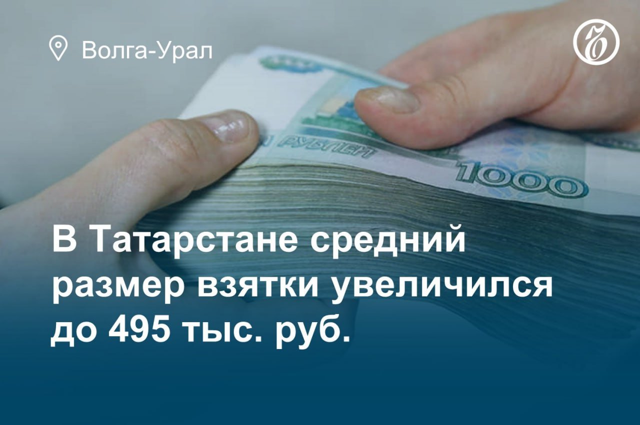 По итогам 2024 года в республике количество случаев взяточничества в крупном размере увеличилось почти на 60%, а средний размер взятки вырос до 495 тыс.  Фото: Коммерсантъ / Александр Манзюк