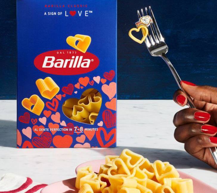 Макароны в форме сердечек вновь выпустит Barilla ко Дню святого Валентина.  Они должны поступить в продажу в феврале.  Вести Москвы