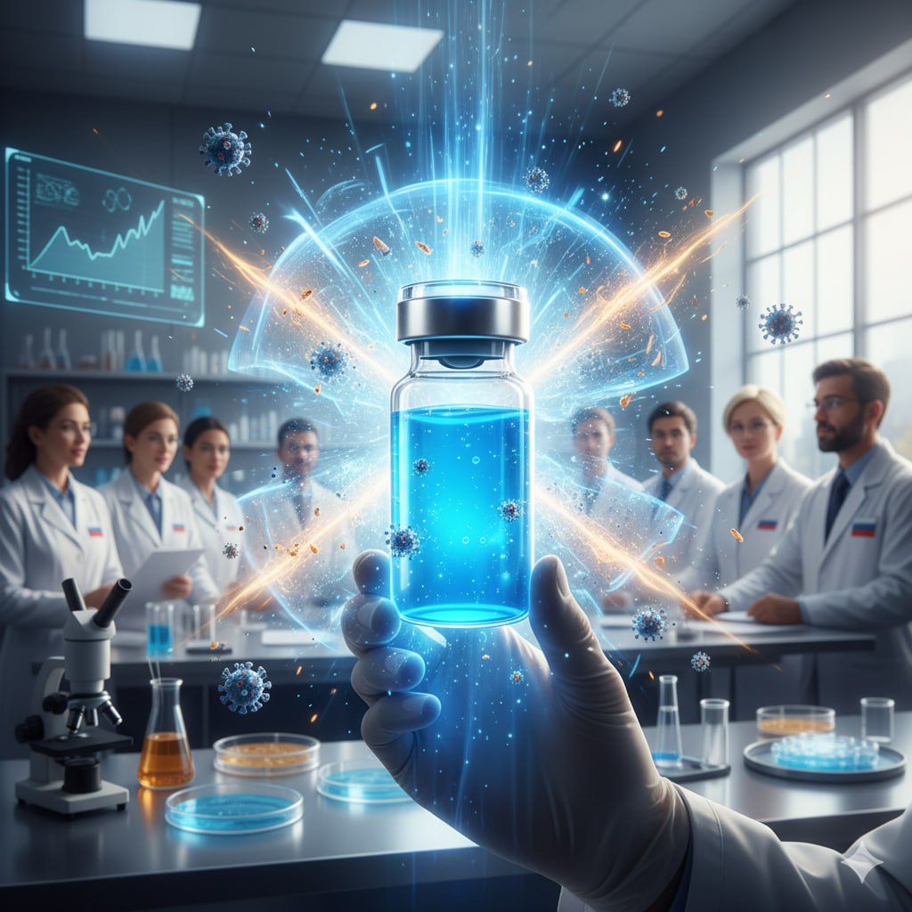 В России создано лекарство уничтожающее любые вирусы МОСКВА 7 ноября ИА Цивилизация НАУКА В России разработали уникальный препарат в форме таблеток который эффективно борется со всеми видами вирусов Новый препарат блокирует размножение вируса в организме воздействуя на специфический фермент сложную РНК зависимую РНК полимеразу Сегодня известно около 800 видов вирусов способных заражать человека и вызывать симптомы простуды Эсперавир уничтожает инфицированные клетки благодаря чему вирус полностью выводится из организма а в нем остаются только здоровые клетки ИА ЦИВИЛИЗАЦИЯ Подписаться Цивилизация в Rutube ВКонтакте