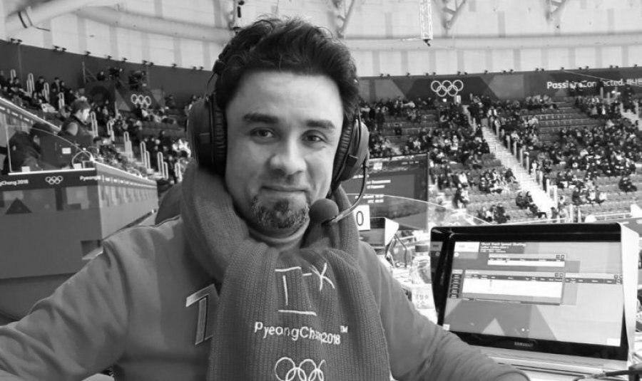 Погиб спортивный комментатор Александр Гришин, ему было 47 лет.  Супруга Гришина рассказала, что причиной смерти стал несчастный случай на железной дороге.  Фото: НТВ