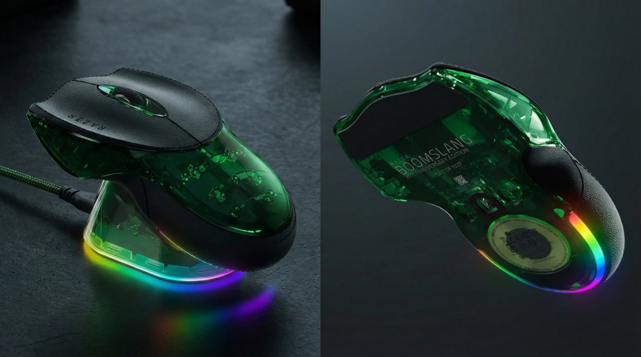 Деды на месте Razer воскресила легендарную мышь Boomslang Компания решила ударить по ностальгии и перевыпустила свою самую первую игровую мышь Внешне это та самая классика из 1999 го с широкими кнопками теперь из экокожи а внутри сенсор на 45 000 DPI частота опроса 8000 Гц и беспроводная зарядка Тираж строго ограничен всего 1337 экземпляров rozetked me news 43231