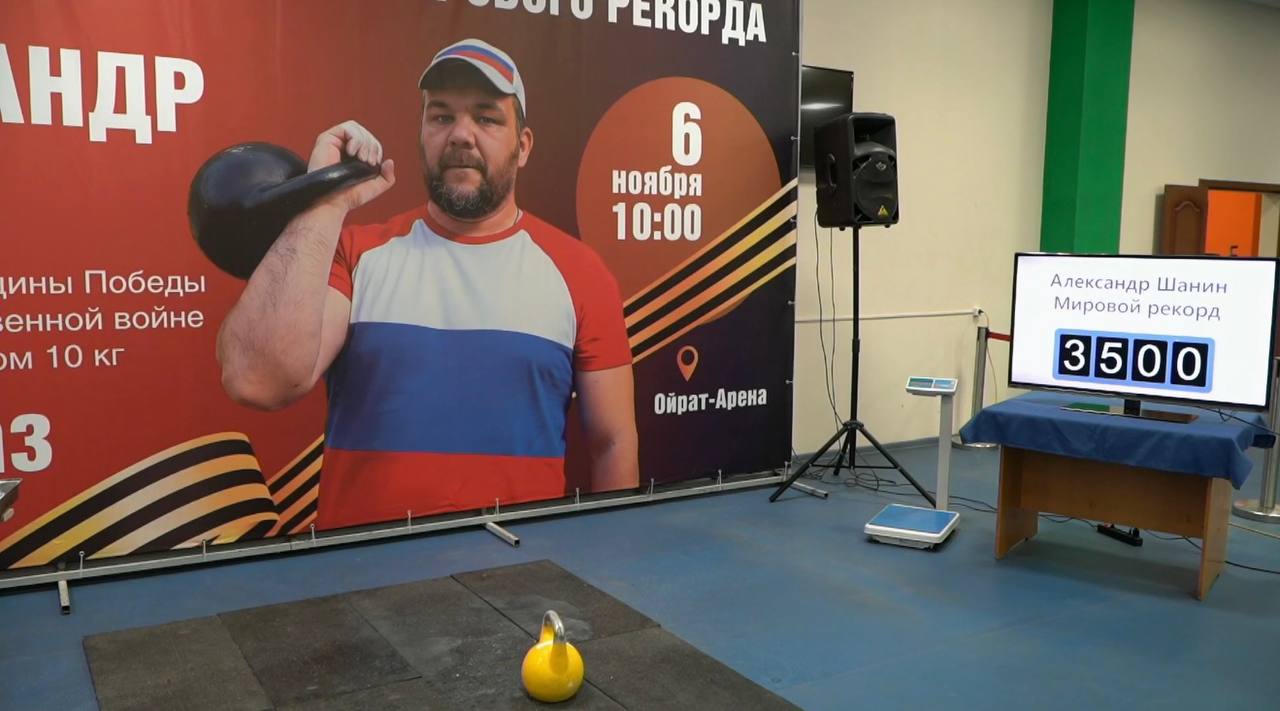 Установление мирового рекорда продолжается Александр Шанин иеромонах Серафим поднял гирю в 10 кг уже 3500 раз Сейчас спортсмен на небольшом перерыве и совсем скоро продолжит Поддержать его вы сможете в комментариях прямой трансляции