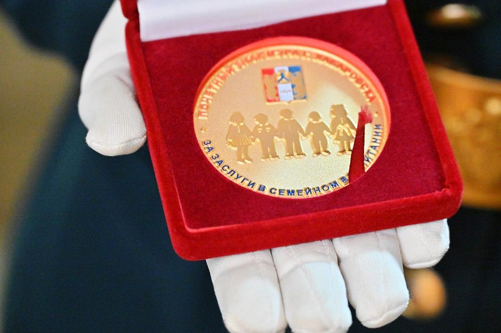 С 10 февраля стартует приём документов на присуждение Почётного знака Мэра города За заслуги в семейном воспитании Почётный знак присуждается семьям чей брак не является расторгнутым родившим усыновившим взявшим под опеку или в приёмную семью 4 и более детей активно участвующим в социально политической жизни города проживающим на территории Хабаровска в зарегистрированном браке не менее 15 лет С 10 февраля по 10 марта предприятия учреждения организации общественные объединения направляют в комитеты администрации города по управлению районами ходатайство на семью кандидата в свободной форме характеристику на семью кандидата информацию о наличии наград поощрений общественных признаний об общественной значимости заслуг характеристики на детей из образовательных учреждений в свободной форме копии документов фотографии подтверждающие общественную значимость заслуг отражающие активное участие в социально политической жизни города копии свидетельства о браке свидетельств о рождении детей копию договора о приёмной семье для опекунов или попечителей согласие на обработку персональных данных на всех членов семьи в свободной форме