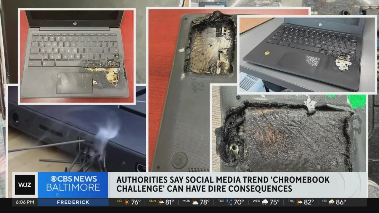 В TikTok завирусился Chromebook Challenge. Ученики в США в рамках этого «вызова» портят школьные ноутбуки Chromebook скрепками и другими подручными принадлежностями, вызывая замыкание в разъёме USB или создавая дополнительную нагрузку на линию 5В, приводящую к сильному разогреву инородного предмета в порту, задымлению или возгоранию устройства. В разных школах США зафиксированы множество таких случаев умышленной порчи ноутбуков. Некоторые инциденты привели к эвакуации учащихся из школ, сокращению учебного дня и вызовам пожарных бригад на место происшествия. В части школ США администрация разослала родителям предупреждение, чтобы их дети не принимали участия в Chromebook Challenge. В противном случае школьникам грозит отчисление. «Помимо создания серьёзной угрозы безопасности, эти действия могут привести к дорогостоящему ремонту и дисциплинарным последствиям», — говорится в заявлениях представителей учебных округов США. TikTok ограничил поисковую выдачу по запросу Chromebook Challenge.