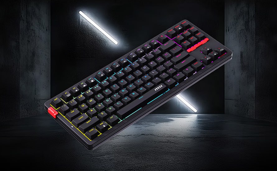 Тихая механика от MSI за 29 Модель называется Forge GK300 Wireless она имеет 88 клавиш с красными линейными или синими тактильными переключателями Кейкапы сделаны из PBT пластика тишина достигается использованием двух слоев пены одного слоя PET плёнки и силиконовой основы Клавиатура поддерживает подключение по USB радиоканалу и через Bluetooth Ёмкость аккумулятора 3600 мАч Есть настраиваемая RGB подсветка с 16 эффектами свечения MSI Forge GK300 Wireless уже продаётся в Китае за 199 юаней или около 2300 рублей Мой Компьютер
