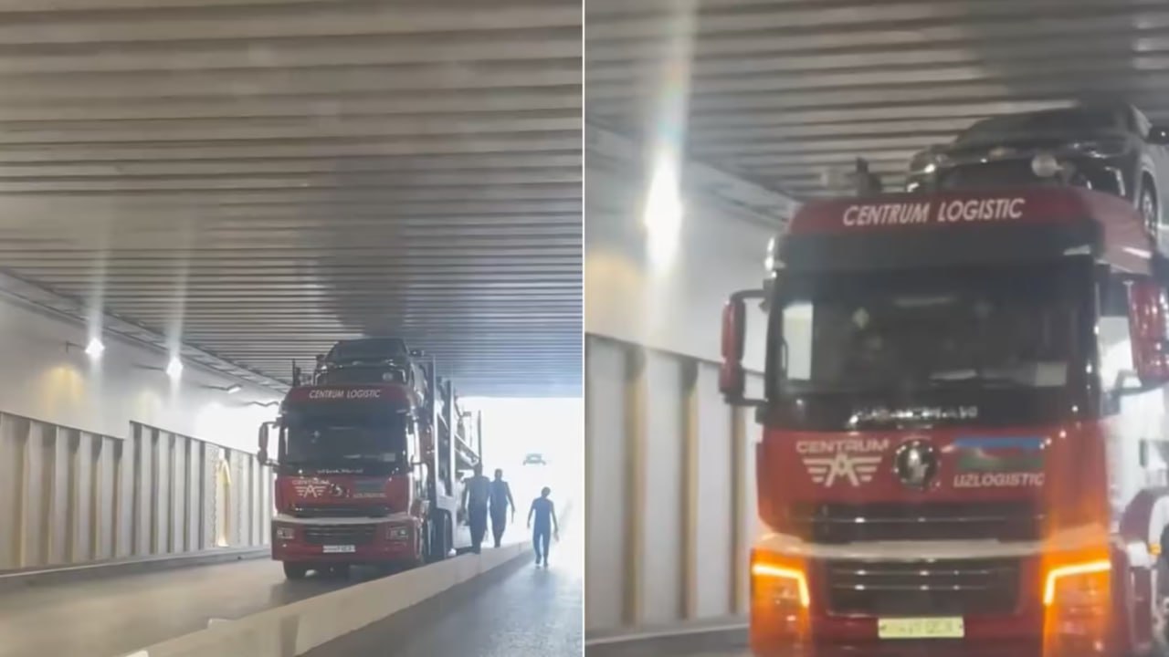 В Ташкенте грузовик перевозивший автомобили застрял в тоннеле видео В УБДД ГУВД опубликовали подробности дорожно транспортного происшествия   uznews uz ru news 104452 uznews