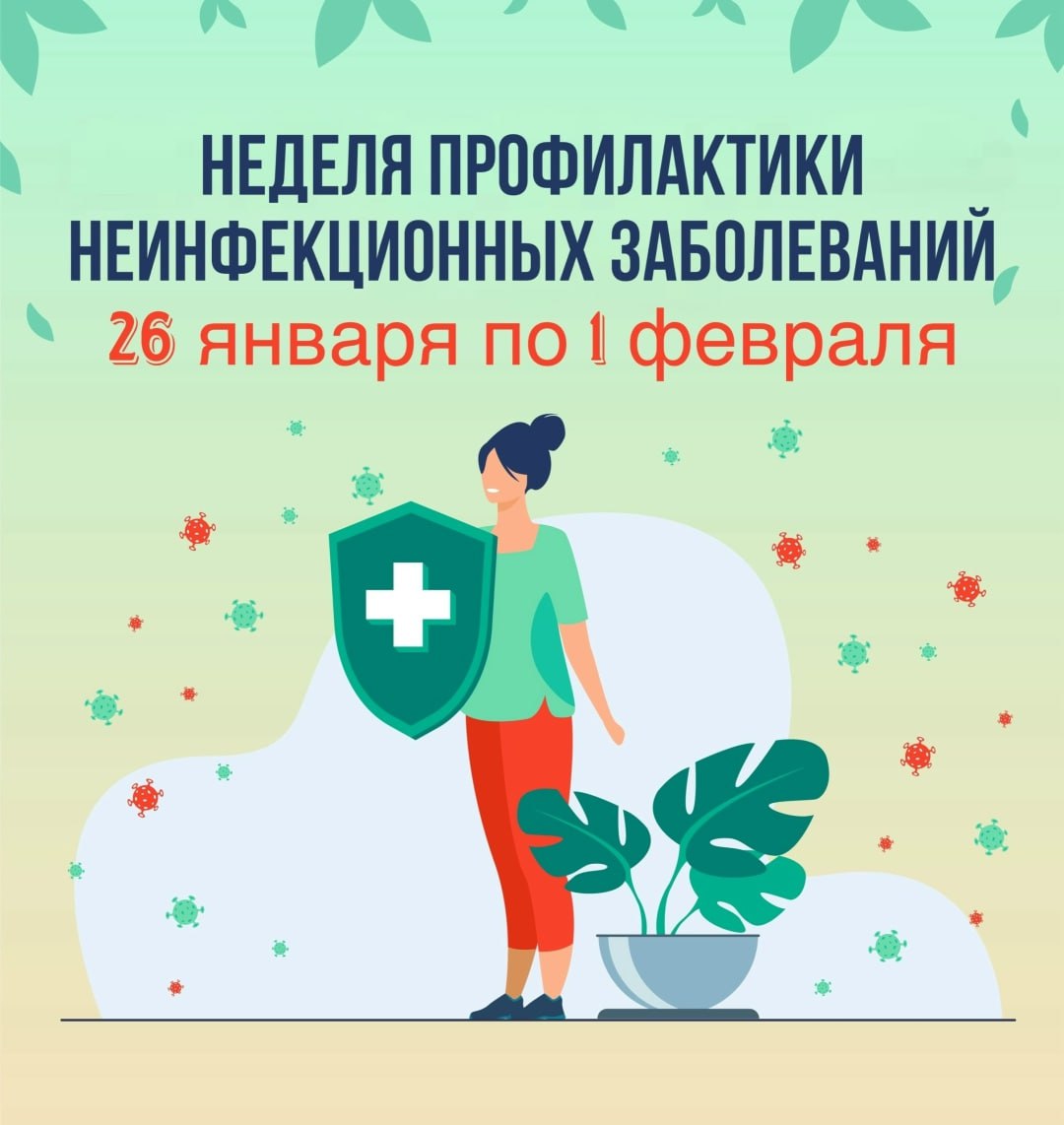 С 26 января по 1февраля проходит Неделя профилактики неинфекционных заболеваний Хронические неинфекционные заболевания ХНИЗ представляют собой одну из главных причин инвалидности и преждевременной смертности среди населения нашей страны На их долю приходится около 70 всех случаев из которых более 40 являются преждевременными Согласно определению Всемирной организации здравоохранения ВОЗ ХНИЗ это болезни характеризующиеся длительным течением и являющиеся результатом комплексного воздействия генетических физиологических экологических и поведенческих факторов