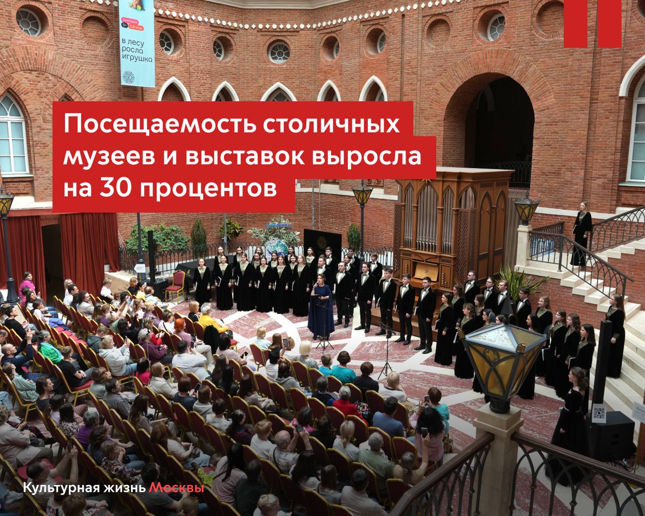 Более 22 миллионов человек за 2025 год посетили выставки и музеи Москвы В список самых популярных площадок вошли Московский зоопарк музей заповедник Царицыно музей заповедник Останкино и Кусково Музей Москвы Московский государственный объединенный музей заповедник Коломенское Измайлово и Государственный Дарвиновский музей За год посещаемость городских музеев и выставок выросла на 30 процентов Москвичи и туристы знакомились с экспозициями посвященными истории и искусству известным личностям и природе а еще участвовали в познавательных акциях и мастер классах рассказала заммэра Наталья Сергунина Одним из самых масштабных проектов стала Московская музейная неделя которая объединила свыше миллиона человек и почти 100 локаций А более 550 тысяч жителей и гостей столицы привлекла акция Ночь в музее на 170 площадках Продолжается программа Музеи детям в прошлом году ребята бесплатно познакомились с экспозициями свыше 860 тысяч раз В 2025 году появился первый в России Биокластер а еще в музеях Москвы стартовал цикл крупных международных и национальных проектов В планах до 2030 го обменные и совместные выставки с партнерами из Мексики Китая Бразилии и других стран Следите за развитием культурной отрасли в канале Департамента в МАХ Самые важные новости Москвы в канале Мэра Сергея Собянина в MAX