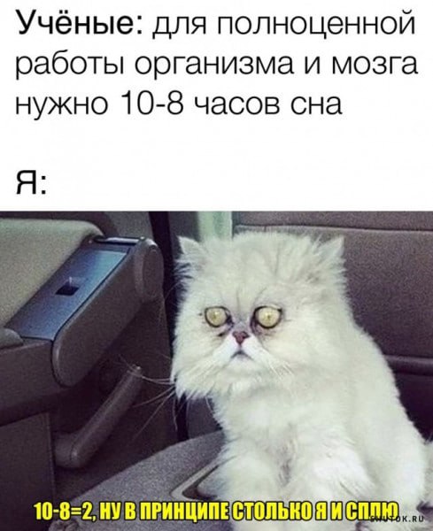 Учёные развенчали миф о необходимости 8-часового сна В 20 странах показатели сна не связаны с риском сердечных заболеваний, диабета или ожирения. Например, японцы спят на 1,5 часа меньше, но это не сказывается на их здоровье. По мнению специлистов, важнее подстраиваться под свой ритм и общественный график, чем следовать универсальным советам. Большой воронежский. Подписаться