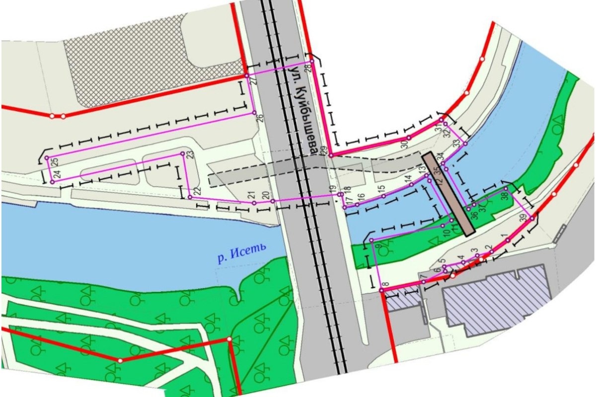 Власти Екатеринбурга утвердили проект планировки и межевания территории под строительство пешеходного тоннеля под улице Куйбышева в районе моста через реку Исеть.   Постановление подписал глава города Алексей Орлов.  Протяженность пешеходного тоннеля составит 87 метров, он появится по левому берегу реки Исеть и соединит две пешеходные части до и после моста на Куйбышева.  Фото: проектная документация   «Уральский меридиан»