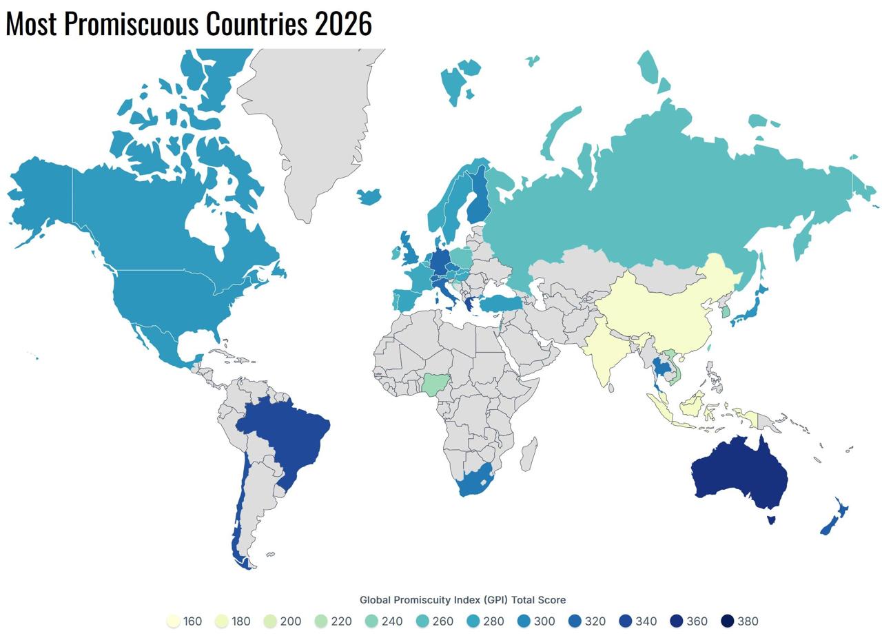 Россияне теряют девственность в 19 лет и имеют в среднем 9 половых партнеров за всю жизнь исследование Ученые составили список распутных стран Первое место заняла Австралия в среднем на одного гражданина приходится 13 половых партнеров за жизнь а сексом они начинают заниматься почти в 18 лет Россия заняла 32 место из 45 набрав 260 баллов за распутство Индия заняла последнее место True Питер Мы в MAX