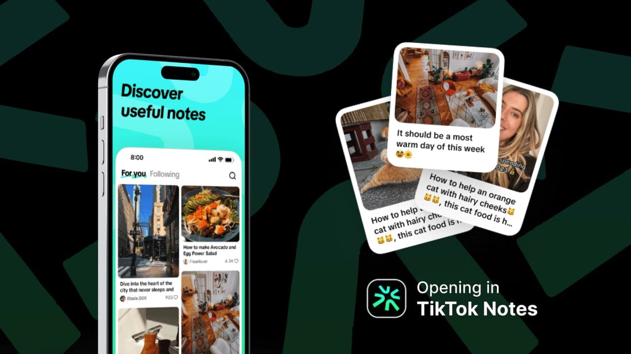 TikTok подал в Роспатент заявку на регистрацию товарного знака и лого TikTok Notes. Помимо буквенного обозначения заявка подана на товарный знак с изображением разноцветного смайла. Документы в Федеральную службу интеллектуальной собственности были направлены «ТикТок Лтд.», зарегистрированной на Каймановых островах.  TikTok Notes — новая соцсеть, которая пока что находится на бета-тестировании и доступна пользователям из Канады и Австралии. Её ключевая опция — классическая: выложить фото и написать к нему текст. В описании указывается, что это «лайфстайл-платформа с информативным визуальным и текстовым контентом о жизни людей».