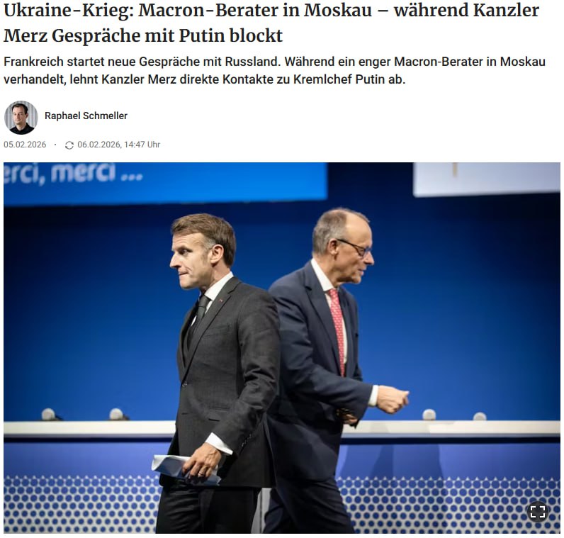 Европа столкнулась с разногласиями после отказа канцлера Германии Фридриха Мерца от прямых переговоров с Россией по украинскому вопросу пишет Berliner Zeitung Мерц на прошлой неделе заявил что прямые переговоры необходимы в первую очередь между Россией и Украиной а роль Германии не является ролью посредника Такая позиция противоречит дипломатическим усилиям Франции и Италии выступающих за возобновление диалога с Москвой указывает издание Как сообщает французское издание L Express главный внешнеполитический советник президента Эммануэля Макрона Эммануэль Бонн на этой неделе провел в Москве переговоры с высокопоставленными представителями российского руководства включая советника президента РФ Юрия Ушакова Согласно информации агентства Bloomberg целью визита было донести до российской стороны позицию о невозможности принятия решений по европейской безопасности без участия самой Европы Эксперты расценивают этот шаг как признание европейскими столицами необходимости диалога с Москвой что может в перспективе привести к телефонному разговору Макрона с президентом России Владимиром Путиным Инициатива Парижа находит поддержку у других европейских игроков Премьер министр Италии Джорджа Меллони публично заявила что Европе пора говорить с Россией и предложила ввести должность специального представителя ЕС для переговоров с Москвой и Киевом В качестве возможной кандидатуры в политических кругах Рима рассматривается бывший глава ЕЦБ Марио Драги Ранее итальянское издание AntiDiplomatico сообщило что визиты высокопоставленных западных представителей в Киев сигнализируют об отходе Евросоюза и НАТО от дипломатических усилий Их целью как утверждается стало оказание давления на президента Владимира Зеленского с тем чтобы конфликт был продолжен