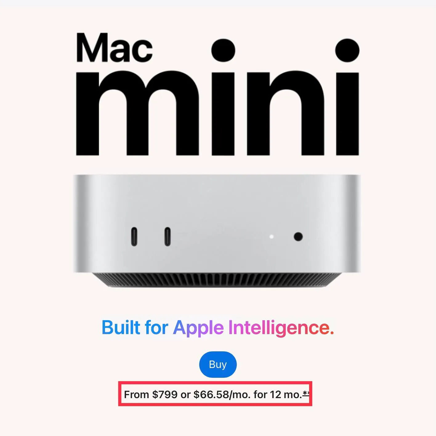 Apple изменила минимальную цену за   Mac mini с 599 на 799 в США из за отсутствия в наличии версии M4 16 256 ГБ её больше не продают из за кризиса накопителей потому теперь минимальный указана цена за версию M4 16 512 ГБ При этом это не повышение цены а просто прекращение продаж минимальной версии за 599 поскольку её производство более невозможно Тим Кук в рамках конференц звонка по итогам квартального отчёта сказал что кризис чипов памяти подкинул проблем потому как в моменте были раскуплены все запасы самых недорогих версий Mac mini и Mac Studio предназначенных для ИИ агентов которые резко стали популярны Вероятно заказ новых модулей памяти на 256ГБ для Mac mini сейчас просто нерентабелен если вообще возможен