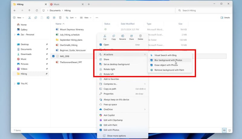 Windows 11 учит Проводник работать с ИИ Microsoft тестирует в Проводнике новые функции на базе искусственного интеллекта Теперь прямо из контекстного меню можно убирать фон на фото удалять объекты или размывать картинку без открытия сторонних редакторов Работает с JPG JPEG и PNG Кроме того ИИ помогает искать похожие изображения через Bing и даже способен обобщать текст прямо в файле По сути Windows превращает Проводник в мини редактор и умный просмотрщик чтобы меньше прыгать между приложениями Новинки уже доступны участникам Windows Insider на канале Canary бета 27938 Появилось и новое окно в настройках конфиденциальности где можно проверить какие приложения используют генеративные алгоритмы и ограничить им доступ godnoTECH Новости IT