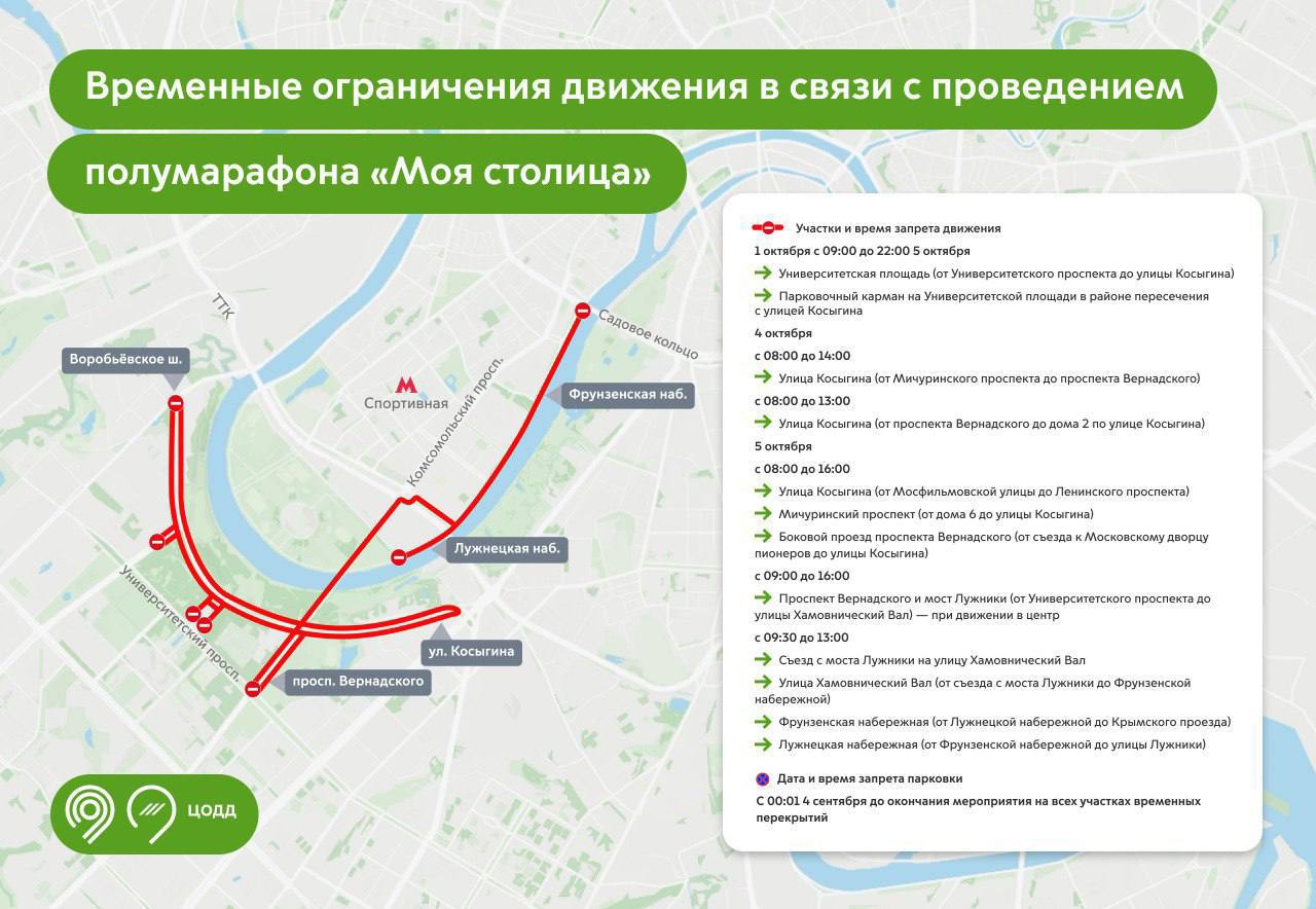 Новые перекрытия ожидаются на выходных в Москве движение в центре перекроют 4 и 5 октября из за полумарафона Подписаться Прислать новость
