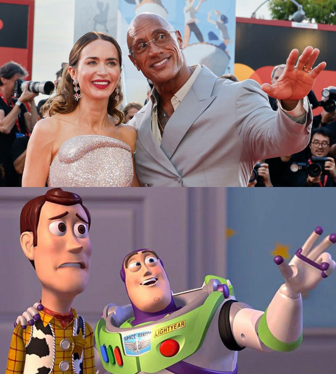На премьере фильма Крушащая машина в рамках Венецианского кинофестиваля произошёл мем Поблагодарим за его появление Дуэйна Джонсона и Эмили Блант RHS News Подписаться