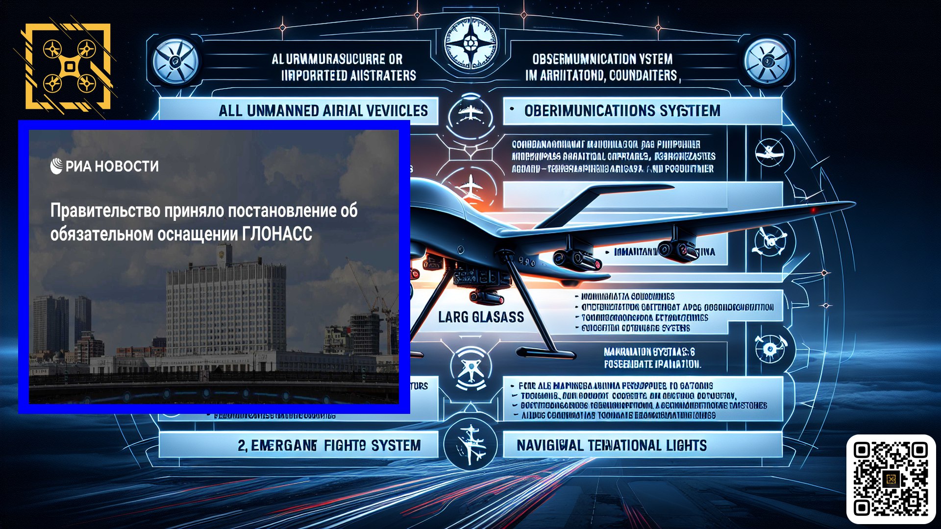 ГЛОНАСС для всех: новые требования к дронам и самолетам  Российские власти обяжут оснастить все беспилотники и самолеты системой ГЛОНАСС до 1 марта 2026 года.  Как сообщает ria.ru, это касается техники, произведенной или ввезенной в РФ до 1 марта 2025 года.  Исключение – Sukhoi Superjet  до 2029 года .  Кроме ГЛОНАСС, обязательны системы связи с авиадиспетчерами, наблюдения  высота, координаты , а для крупных самолетов – ADS-B и TCAS.  Дроны также должны иметь защиту от полетов в запрещенных зонах.  Крупные БПЛА –  удаленную идентификацию, систему экстренного прекращения полета и бортовые огни. ‍