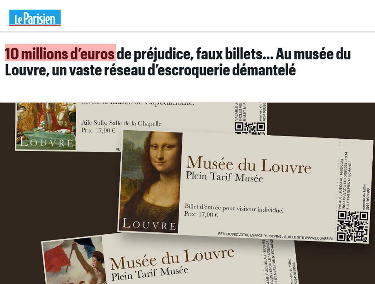 Лувр снова ограбили на этот раз свои же гиды Они годами водили китайских туристов по одному билету на группу и подняли на этом 10 млн Схема работала 10 лет экскурсоводы прогоняли китайцев по одному билету десятки раз так аферисты проводили до 20 групп в день Охранники получали взятки и закрывали глаза Темщики успели купить квартиры во Франции и Дубае При задержании у участников нашли 1 млн наличными люксовые машины и банковские ячейки с ценностями