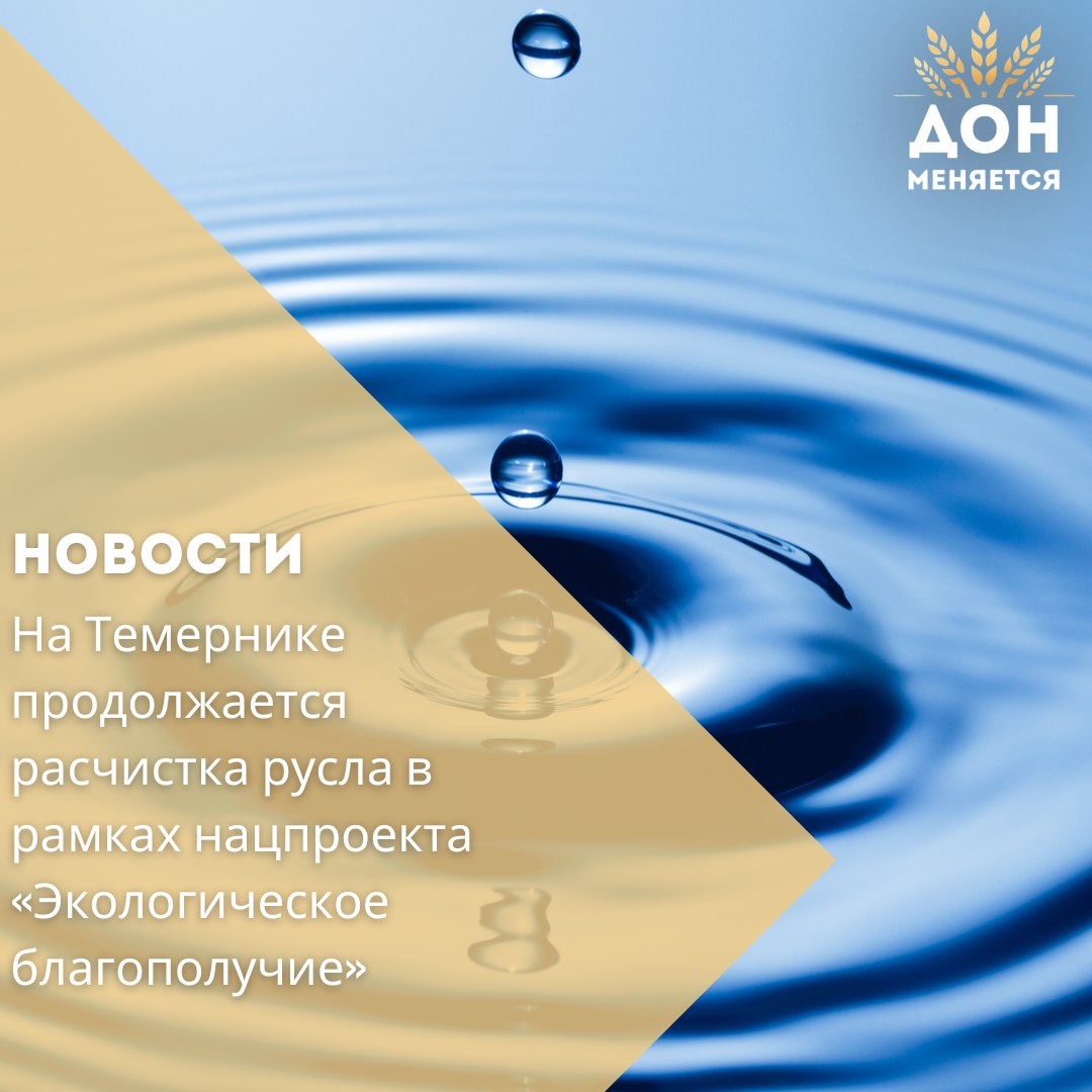 В рамках регионального проекта «Вода России» нацпроекта «Экологическое благополучие» продолжается экологическая реабилитация бассейна реки Темерник. Работы ведутся на балке Темерник  Камышеваха , где проходит расчистка участка от балки Жанкина до Верхового водохранилища общей протяжённостью более 9 км.  В 2025 году планируется очистить 3,6 км русла. На реализацию этапа из федерального бюджета выделено 87,7 млн рублей.  Ход выполнения работ проверили сотрудники управления проектной деятельности при губернаторе Ростовской области и регионального минприроды. В настоящее время на объекте ведётся обустройство временных дорог, выемка донных отложений и их погрузка для последующего вывоза.  Подрядчику — ООО «Фонд «Экология Дона» — рекомендовано ускорить темпы работ для соблюдения графика.