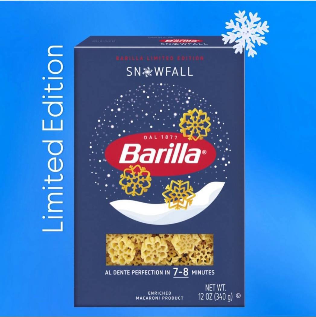 Новый год все ближе — Barilla выпустят макароны в форме снежинок. Такие будут продаваться и в России    Теперь самое главное, чтобы праздник не слипся!  #новыйгод