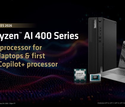 AMD подтвердила что выпустит гибридные процессоры Ryzen AI 400 для десктопных ПК Авторы портала Videocardz обратили внимание на довольно любопытный слайд из официального пресс релиза AMD посвященного анонсу гибридных процессоров серии Ryzen AI 400 Производитель официально подтвердил что собирается выпустить десктопные версии этих чипов