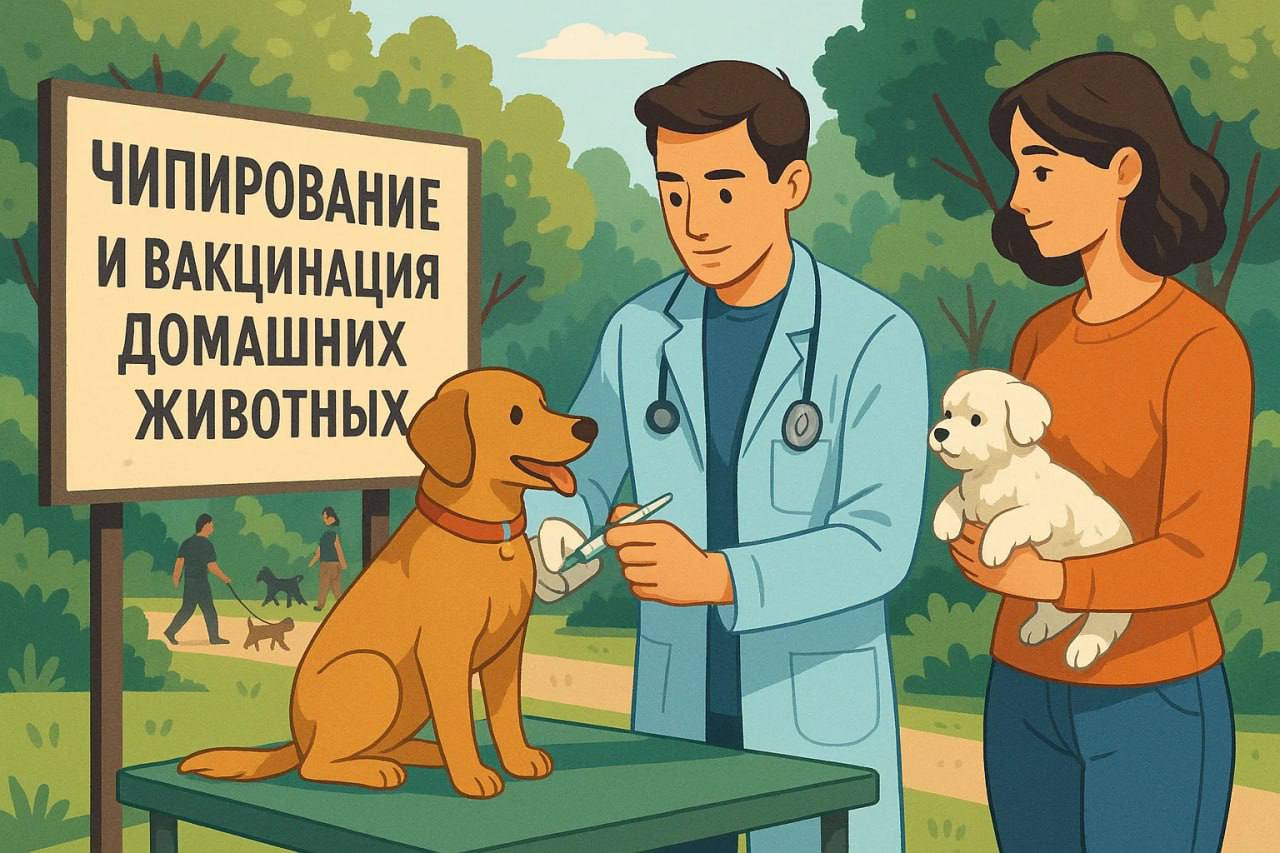 В сентябре в подмосковных парках продолжится акция по чипированию и вакцинированию питомцев Уважаемые жители Городского округа Серпухов В сентябре 2025 года в муниципалитете будут организованы выездные мероприятия по чипированию регистрации и вакцинации домашних животных в парках и общественных местах Владельцы домашних животных могут попасть на все необходимые процедуры без предварительной записи и посещения ветеринарной клиники С собой нужно взять ветеринарный паспорт и личный паспорт владельца для регистрации животного Напоминаем что в Московской области для собак регистрация обязательная Требование распространяется на щенков которых необходимо поставить на учет в течение 14 дней после достижения ими трехмесячного возраста и взрослых собак которые ещё не зарегистрированы По желанию хозяева также могут зарегистрировать кошек и других домашних питомцев 1 11 09 2025 с 14 00 до 16 00 парк Жемчужина в районе Ногинского пруда Координаты 54 931820 37 463035 2 25 09 2025 с 14 00 до 16 00 Комсомольский парк в районе центрального входа с ул Джона Рида Координаты 54 919597 37 437419 Фото сгенерировано ИИ