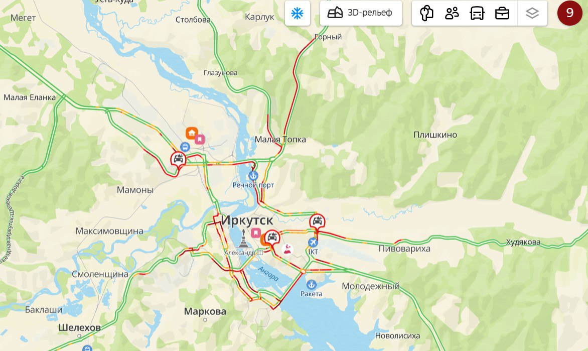 Новый год на повтор включили В Иркутске с утра первого рабочего дня 2026 года ожидаемо образовались пробки Дорожная обстановка оценивалась на 9 баллов Стояли в пробках утром да нет Подпишись на Ircity Предложи новость