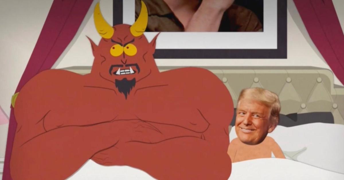 Против Трампа теперь воюет по-настоящему тяжелая медиа-артиллерия. В новом сезоне сериала «Южный парк»  South Park  президент США  изображен с пририсованным микро-пенисом, а рядом с ним почти всегда находится Сатана  / п р у ф   По сюжету серии, жители Южного Парка обеспокоены деятельностью Трампа, который стал диктатором и замешан в делах Эпштейна. А Трамп в компании Сатаны подает на всех в суд, снимает штаны и демонстрирует всякое неприличное.   Самое интересное, что реальность американских медиа сейчас такова, что жестко- сатирический «Южный парк», не исключено, вызывает у населения больше обратной связи, чем публикации в  мейнстримовых СМИ. И это может быть неприятно для Трампа.